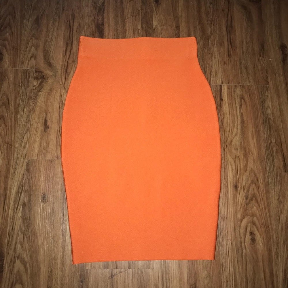 Tangerine high waisted skirt